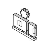 casa parede Produção isométrico ícone vetor ilustração