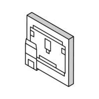 3d impressora isométrico ícone vetor ilustração