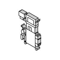 anestesia máquina isométrico ícone vetor ilustração