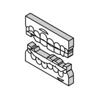 correção dente suspensórios isométrico ícone vetor ilustração