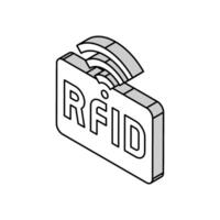 rfid sem fio placa isométrico ícone vetor ilustração