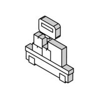 peso ao controle caixas logística isométrico ícone vetor ilustração
