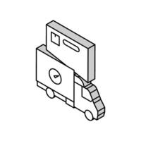 caminhão logística serviço isométrico ícone vetor ilustração