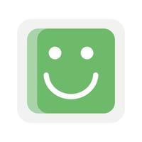 ícone de rosto sorridente emoji quadrado verde vetor