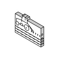 trator cultivar campo isométrico ícone vetor ilustração