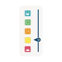 barra de satisfação do cliente com ícone de medida de emojis