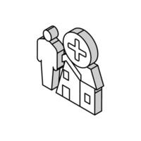 humano e casa para renda isométrico ícone vetor ilustração