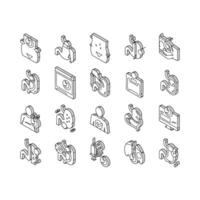 bariátrico cirurgia coleção isométrico ícones conjunto vetor