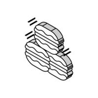 Macarrão biscoitos isométrico ícone vetor ilustração
