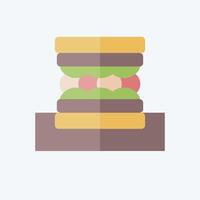 ícone sanduíche. relacionado para piquenique símbolo. plano estilo. simples Projeto editável. simples ilustração vetor