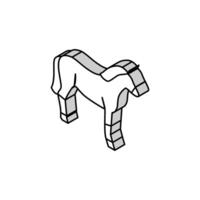 ilustração vetorial de ícone isométrico de animal cavalo vetor