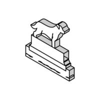 morto cachorro pedestal isométrico ícone vetor ilustração