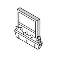 crescendo doméstico plantar em janela peitoril Panela isométrico ícone vetor ilustração