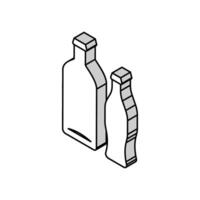 garrafa vidro Produção isométrico ícone vetor ilustração
