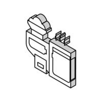 fundição areia vidro fabricação equipamento isométrico ícone vetor ilustração