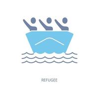 refugiado conceito linha ícone. simples elemento ilustração. refugiado conceito esboço símbolo Projeto. vetor