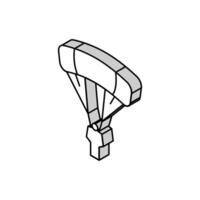 vôo paraquedista isométrico ícone vetor ilustração
