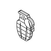Grenade guerra arma isométrico ícone vetor ilustração