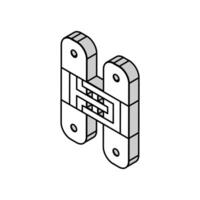 escondido dobradiças isométrico ícone vetor ilustração