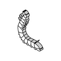 larvas bicho da seda isométrico ícone vetor ilustração