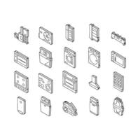 eletrodomésticos doméstico equipamento isométrico ícones conjunto vetor