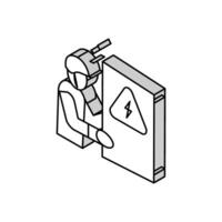 emergência eletricistas isométrico ícone vetor ilustração