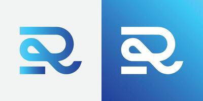 r criativo azul gradiente alfabeto carta logotipo para branding e o negócio vetor