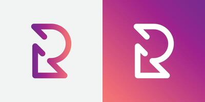 vetor carta r logotipo Projeto com gradiente cores