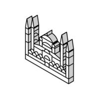 azul mesquita isométrico ícone vetor ilustração