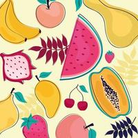 padrão de frutas tropicais