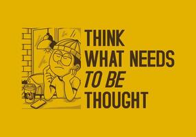 pensar o que necessidades para estar pensamento. vintage ilustração do uma Garoto é pensando sobre alguma coisa vetor