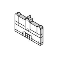 Buckingham Palácio isométrico ícone vetor ilustração