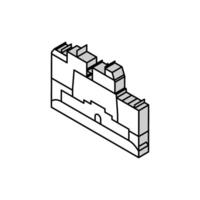 Edimburgo castelo isométrico ícone vetor ilustração