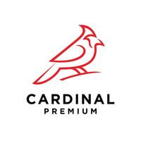 cardeal pássaro moderno simples logotipo Projeto vetor