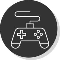 jogos console linha cinzento ícone vetor