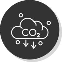 co2 linha cinzento ícone vetor