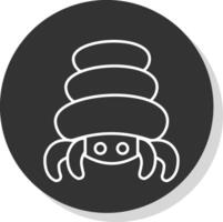 eremita caranguejo linha cinzento ícone vetor