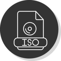 iso linha cinzento ícone vetor