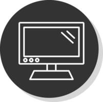 monitor linha cinzento ícone vetor