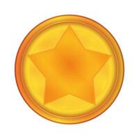 ouro moeda ícone com estrela. rotativo dourado dinheiro placa. o negócio sucesso. vetor