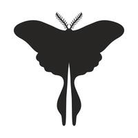 vintage borboleta silhueta isolado em uma branco fundo. simples Preto borboleta ou mariposa. vetor ilustração, inseto ícone