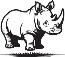 rinoceronte desenhando desenho. vetor