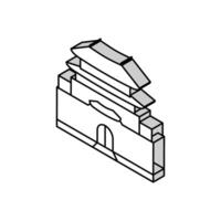 Hwaseong fortaleza isométrico ícone vetor ilustração