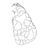 sri lanka mapa com administrativo divisões. vetor ilustração.