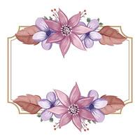 decorativo floral folhagem enfeite para Casamento convite vetor