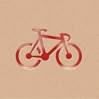 rastrear bicicleta meio-tom estilo ícone com grunge fundo vetor ilustração