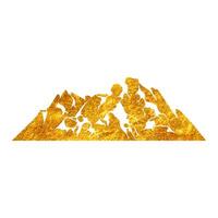mão desenhado montanhas dentro ouro frustrar textura vetor ilustração