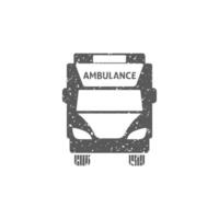 ambulância ícone dentro grunge textura vetor ilustração