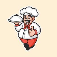 ilustração do logotipo do mascote do chef vetor