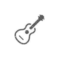 guitarra ícone dentro grunge textura vetor ilustração